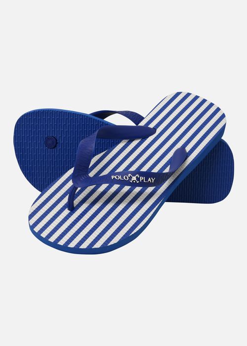Chinelo Listrada Royal/branco 24v08109