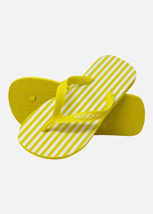 Chinelo Listrada Amarelo/branco 24v08110