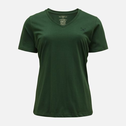 Camiseta Feminina Decote V Manga Curta Taco Zig 24i104
