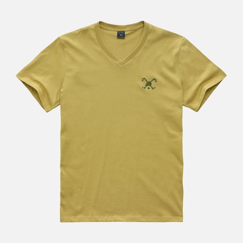 Camiseta Decote V Taco Médio Manga Curta 24i010