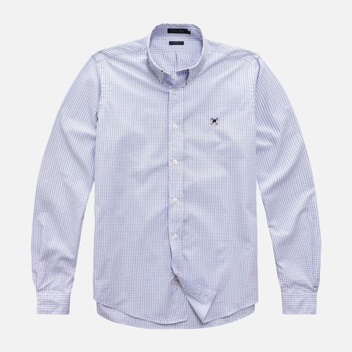 Camisa Pima Fio 80 Xadrez Manga Longa sem Bolso 25v08291