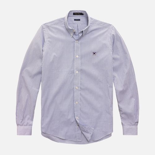 Camisa Pima Fio 80 Xadrez Manga Longa sem Bolso 25v08288