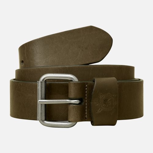 Cinto Passador Estampado Couro Marrom 25v08406