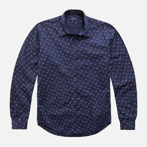 Camisa Custom Print Button-Down Manga Longa  25v08497