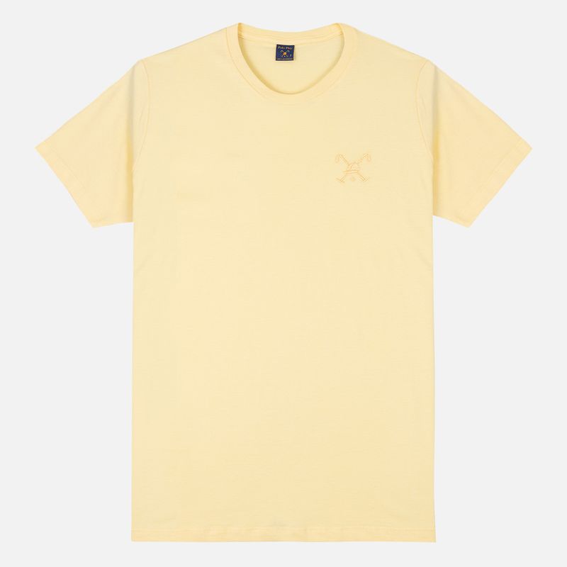 Camiseta Taco Medio Shade masculina Amarelo Pastel (vista frontal) Polo Play